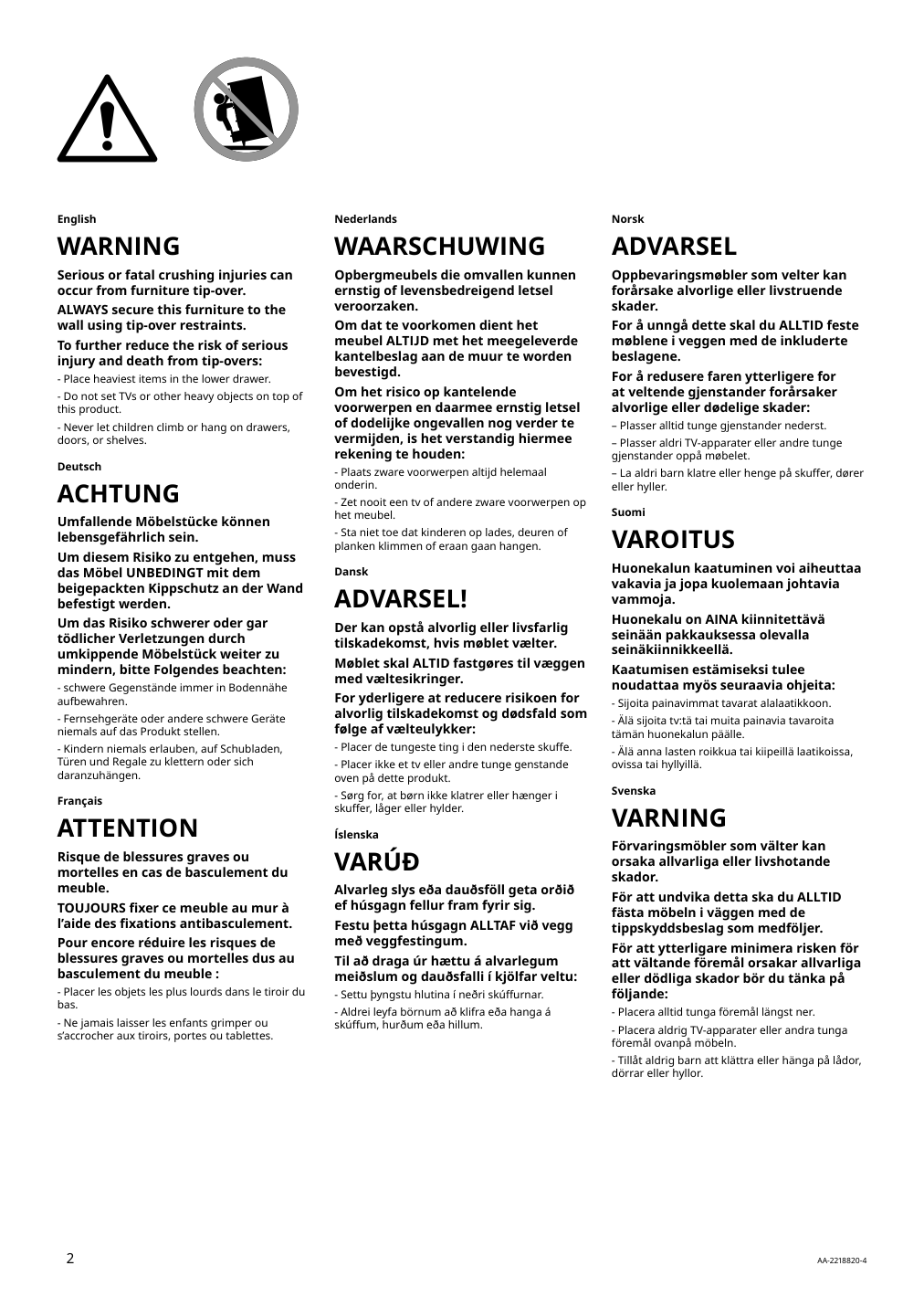 Assembly instructions for IKEA Idanaes open wardrobe white | Page 2 - IKEA IDANÄS open wardrobe 204.588.42