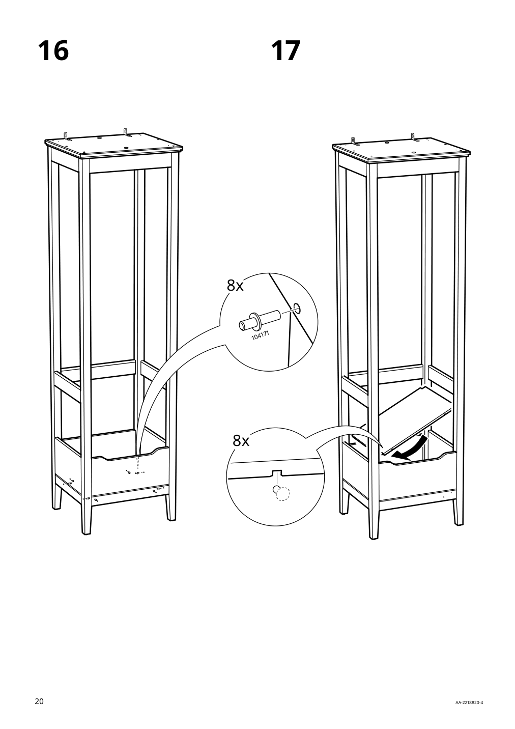 Assembly instructions for IKEA Idanaes open wardrobe dark brown stained | Page 20 - IKEA IDANÄS open wardrobe 804.588.39