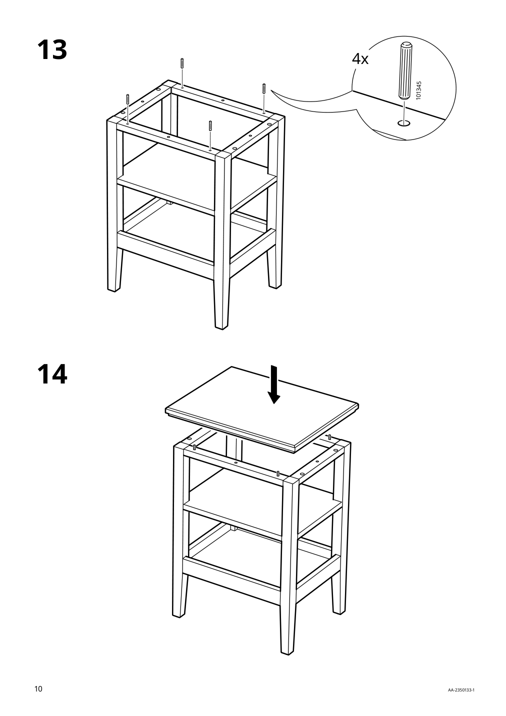 Assembly instructions for IKEA Idanaes side table white | Page 10 - IKEA IDANÄS side table 004.960.48