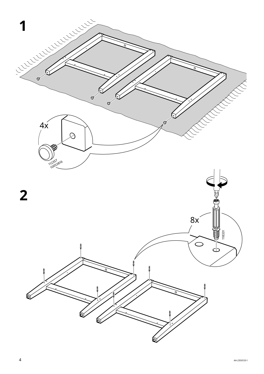 Assembly instructions for IKEA Idanaes side table white | Page 4 - IKEA IDANÄS side table 004.960.48