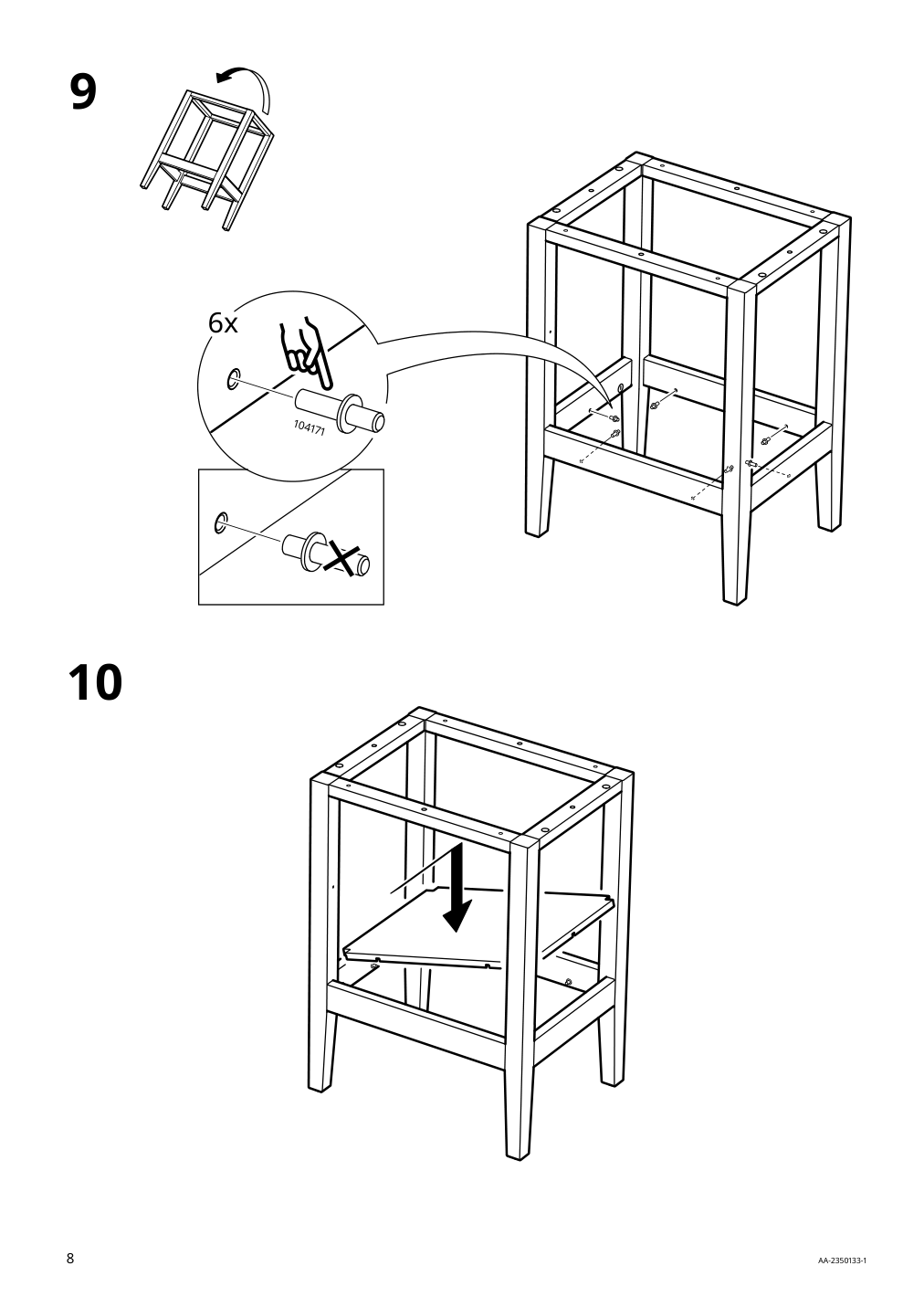 Assembly instructions for IKEA Idanaes side table white | Page 8 - IKEA IDANÄS side table 004.960.48