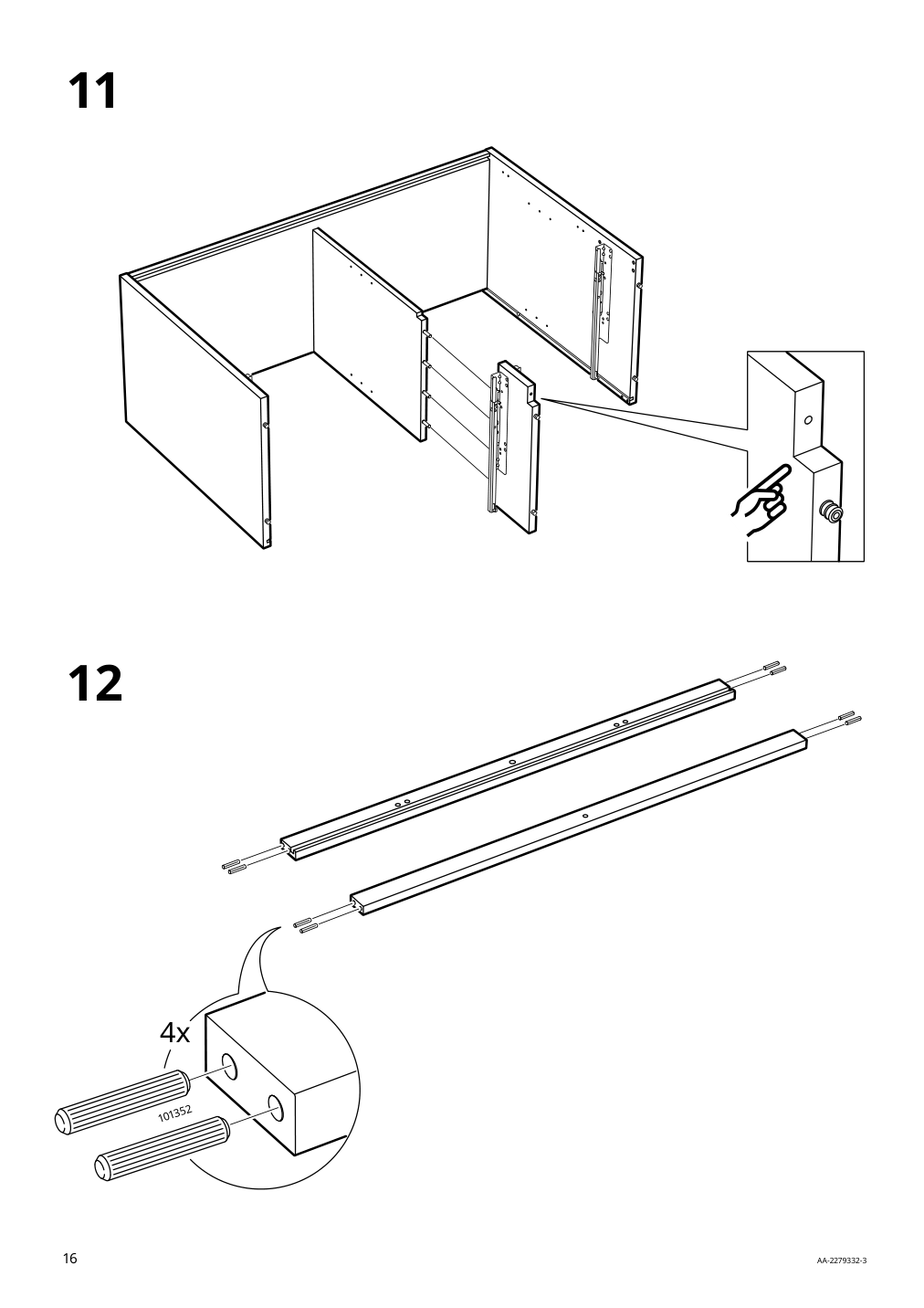 Assembly instructions for IKEA Idanaes sideboard white | Page 16 - IKEA IDANÄS sideboard 804.960.25