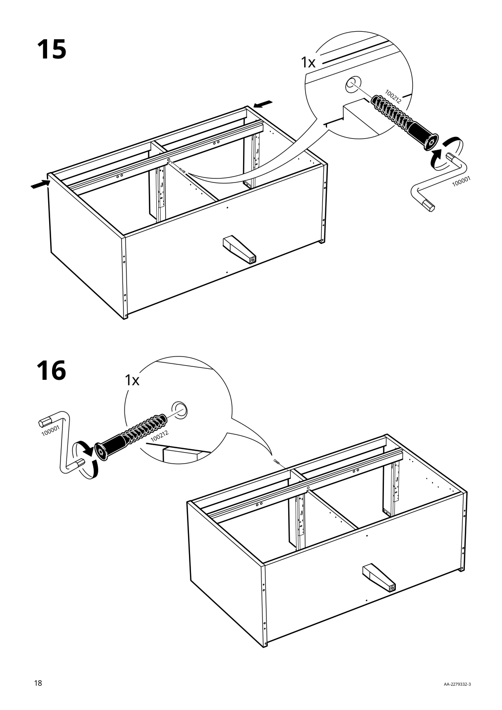 Assembly instructions for IKEA Idanaes sideboard white | Page 18 - IKEA IDANÄS sideboard 804.960.25