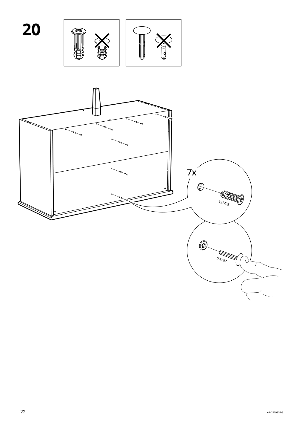 Assembly instructions for IKEA Idanaes sideboard white | Page 22 - IKEA IDANÄS sideboard 804.960.25