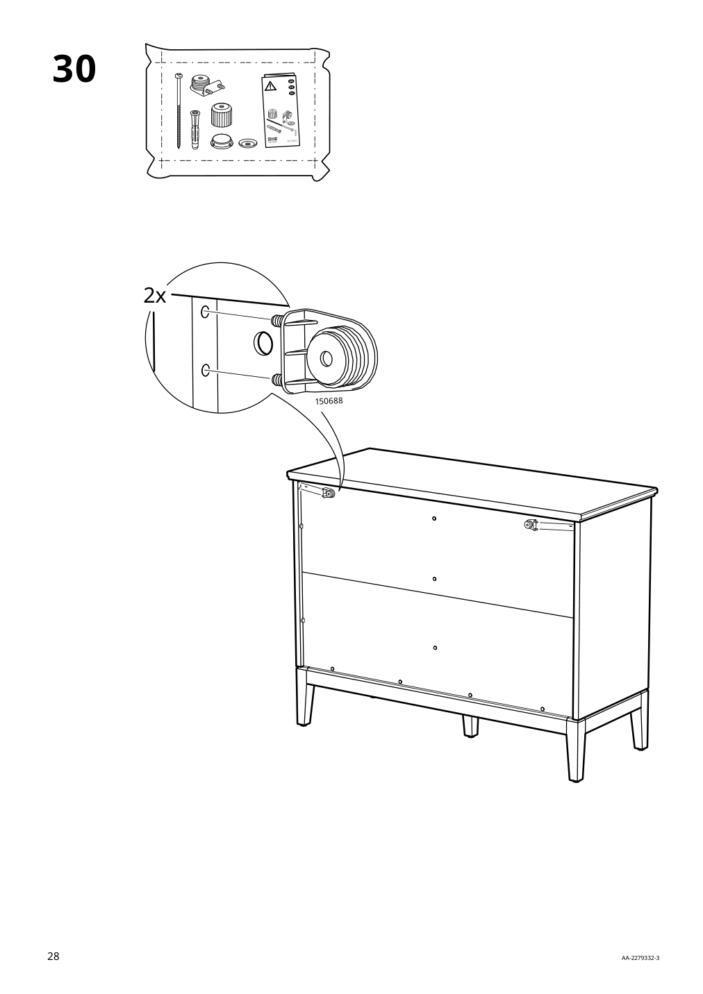 Assembly instructions for IKEA Idanaes sideboard dark brown stained | Page 28 - IKEA IDANÄS sideboard 504.960.22