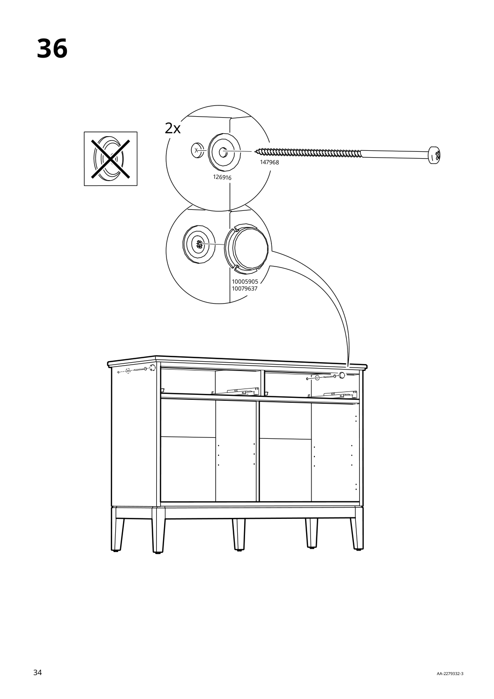 Assembly instructions for IKEA Idanaes sideboard white | Page 34 - IKEA IDANÄS sideboard 804.960.25