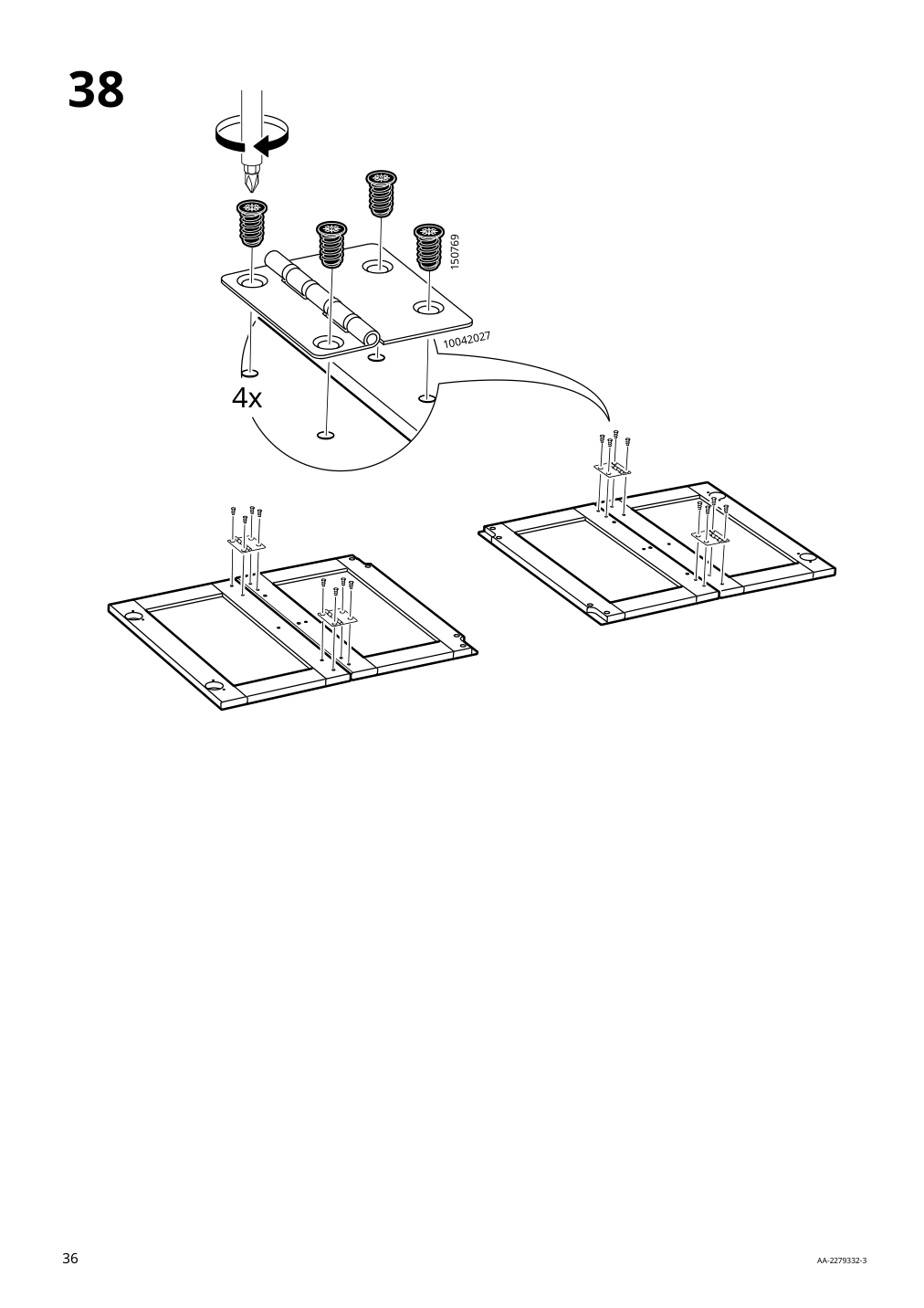 Assembly instructions for IKEA Idanaes sideboard white | Page 36 - IKEA IDANÄS sideboard 804.960.25