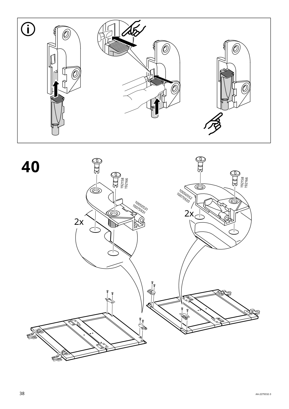 Assembly instructions for IKEA Idanaes sideboard white | Page 38 - IKEA IDANÄS sideboard 804.960.25