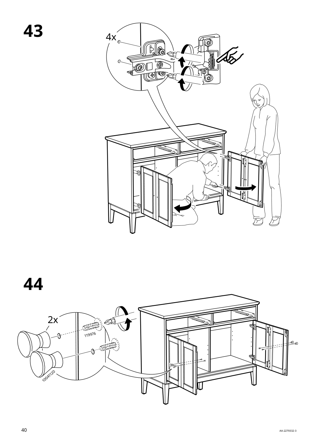 Assembly instructions for IKEA Idanaes sideboard dark brown stained | Page 40 - IKEA IDANÄS sideboard 504.960.22