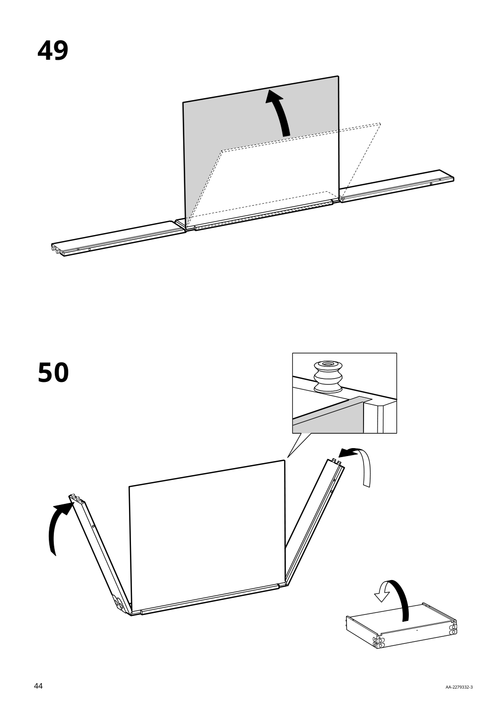 Assembly instructions for IKEA Idanaes sideboard white | Page 44 - IKEA IDANÄS sideboard 804.960.25