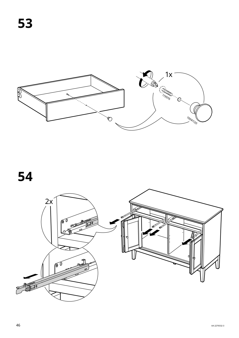 Assembly instructions for IKEA Idanaes sideboard white | Page 46 - IKEA IDANÄS sideboard 804.960.25