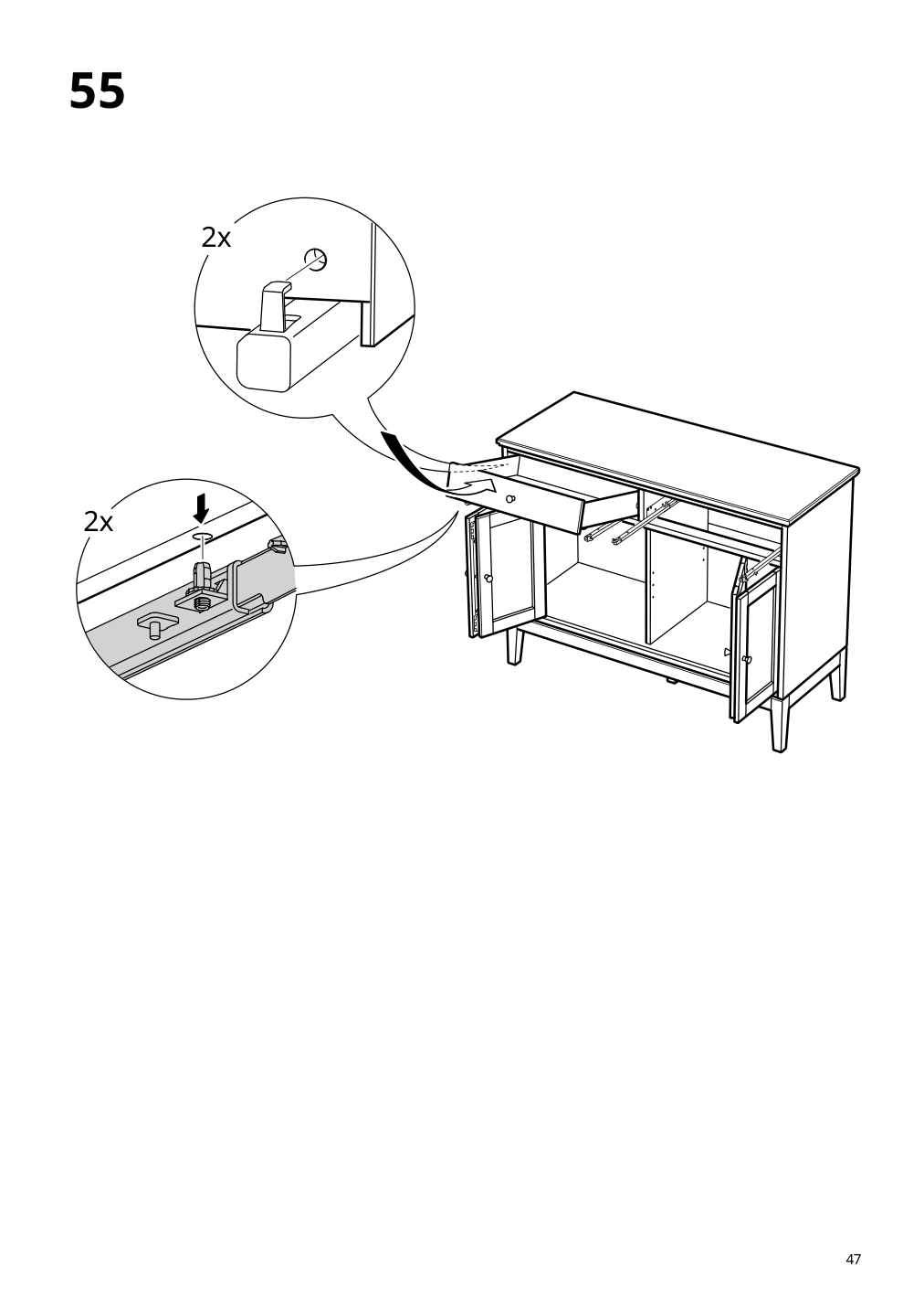 Assembly instructions for IKEA Idanaes sideboard white | Page 47 - IKEA IDANÄS sideboard 804.960.25