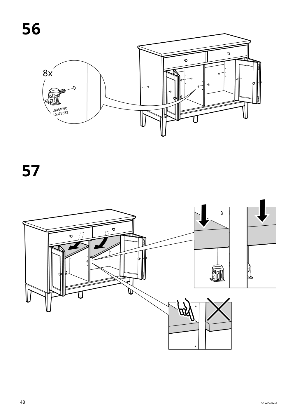 Assembly instructions for IKEA Idanaes sideboard dark brown stained | Page 48 - IKEA IDANÄS sideboard 504.960.22