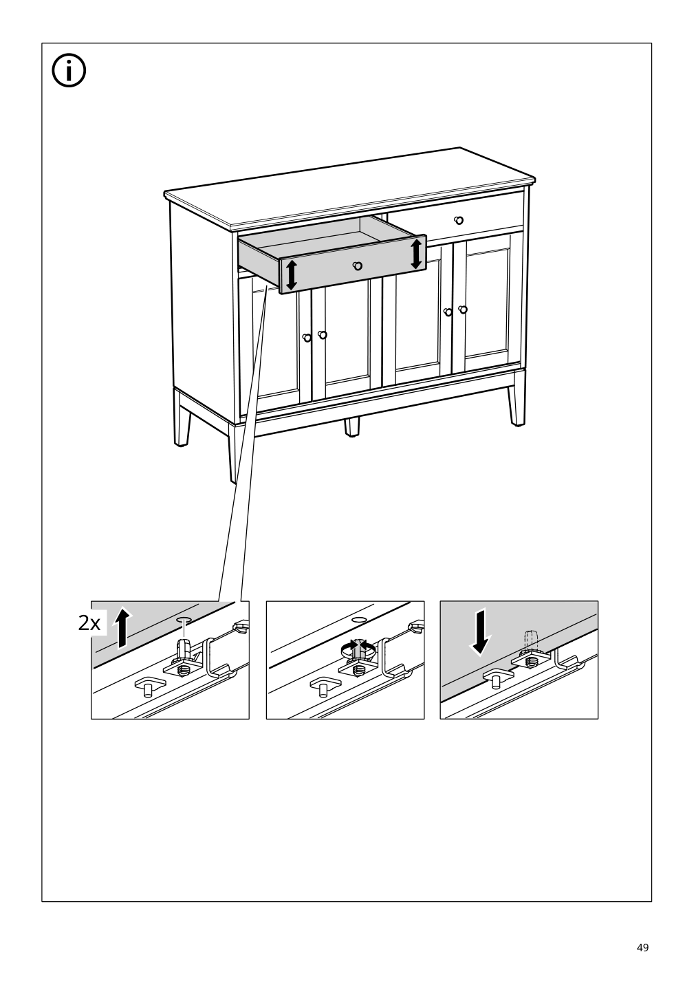 Assembly instructions for IKEA Idanaes sideboard white | Page 49 - IKEA IDANÄS sideboard 804.960.25