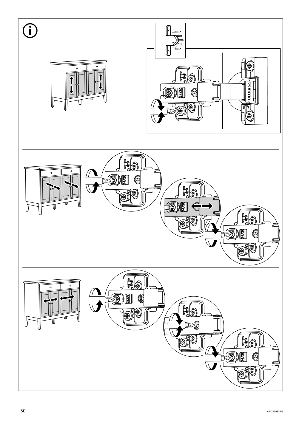 Assembly instructions for IKEA Idanaes sideboard white | Page 50 - IKEA IDANÄS sideboard 804.960.25