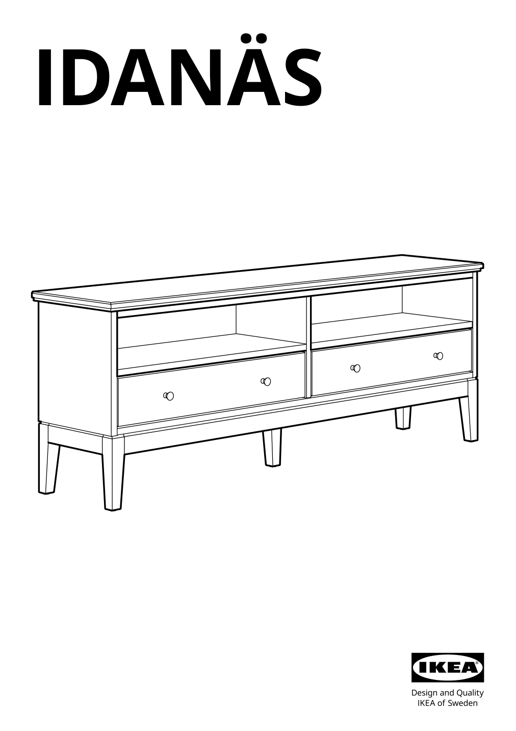 Assembly instructions for IKEA Idanaes tv unit dark brown stained | Page 1 - IKEA IDANÄS TV storage combination 795.727.27