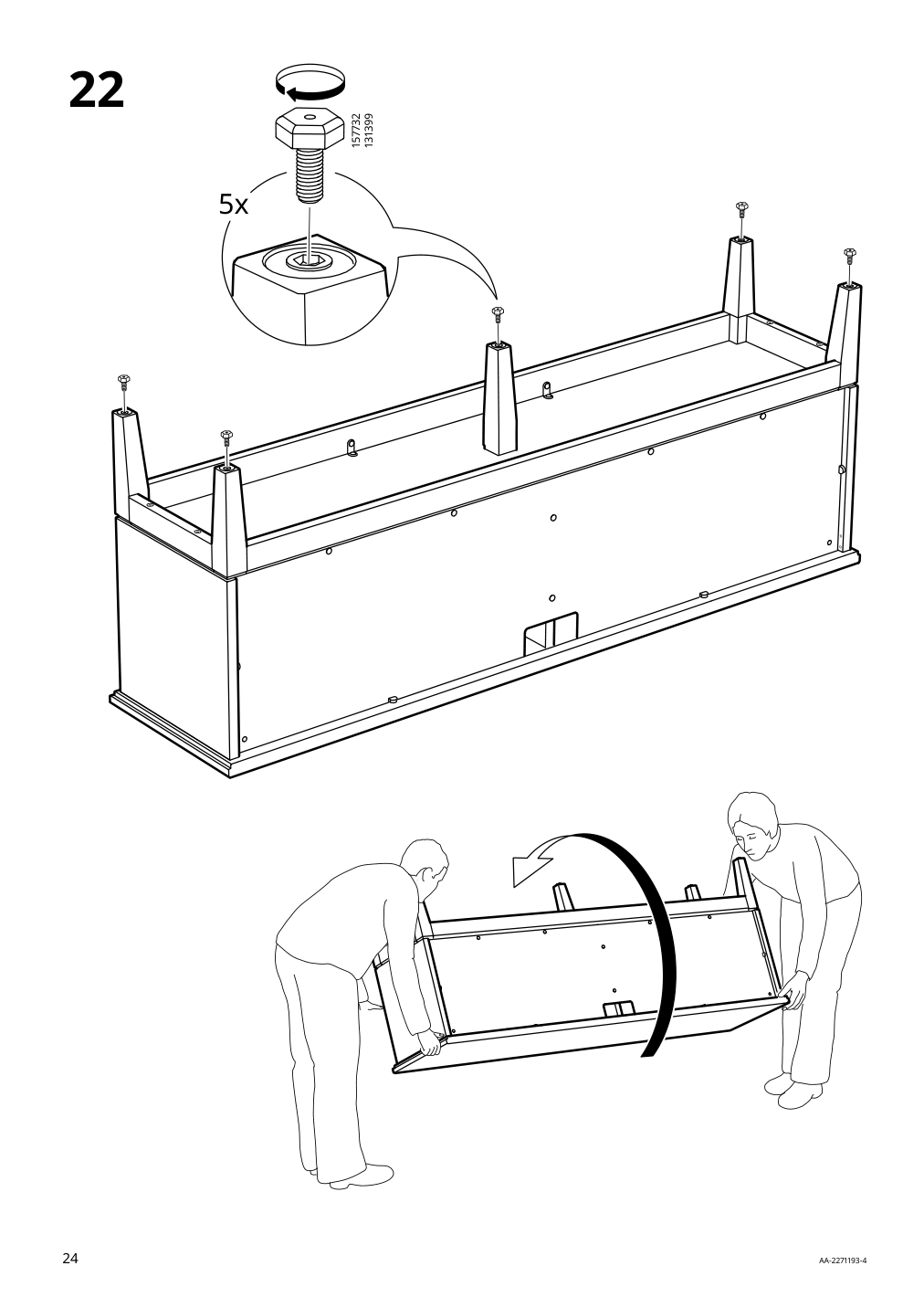 Assembly instructions for IKEA Idanaes tv unit dark brown stained | Page 24 - IKEA IDANÄS TV unit 605.662.03