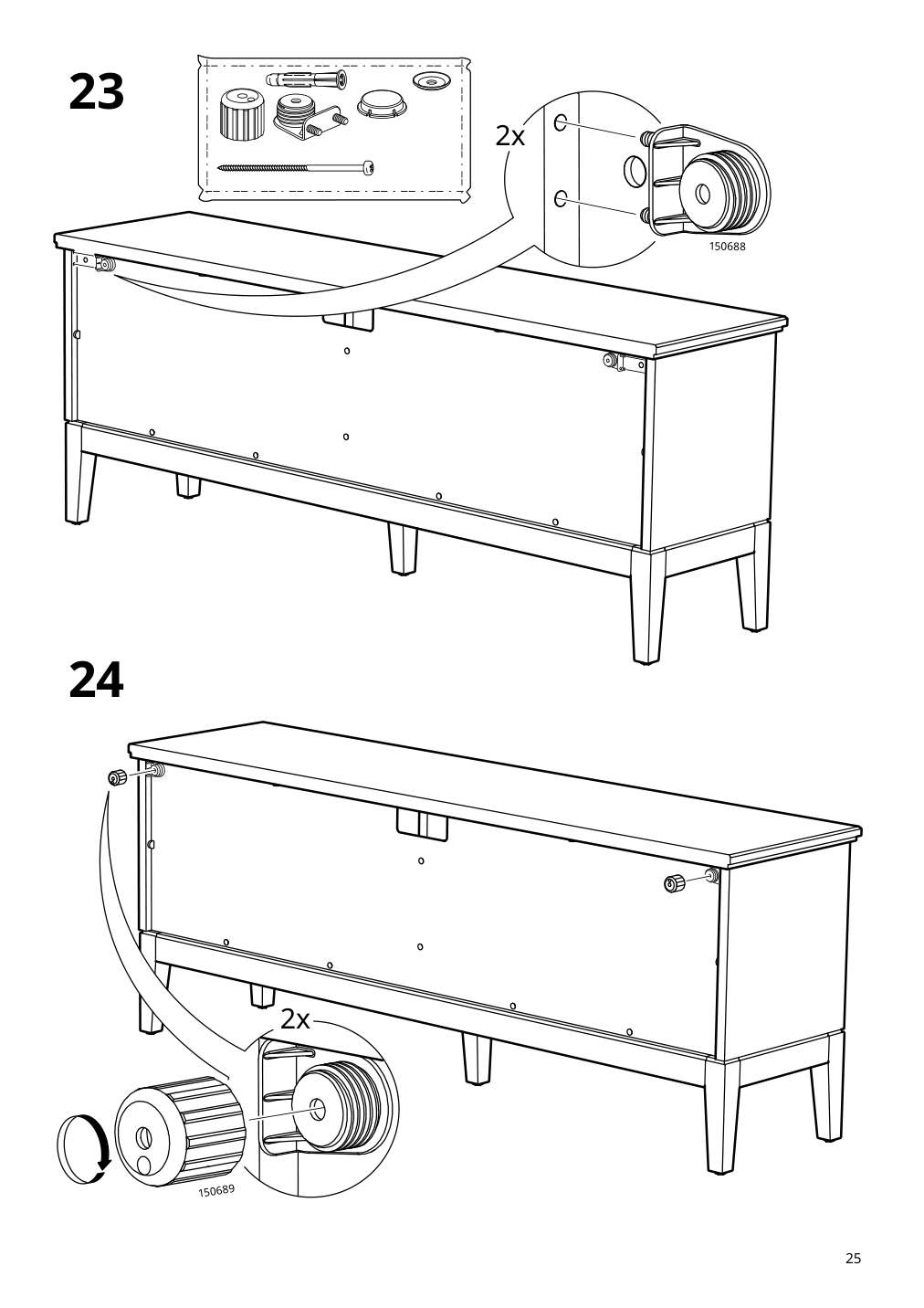 Assembly instructions for IKEA Idanaes tv unit dark brown stained | Page 25 - IKEA IDANÄS TV storage combination 394.373.31