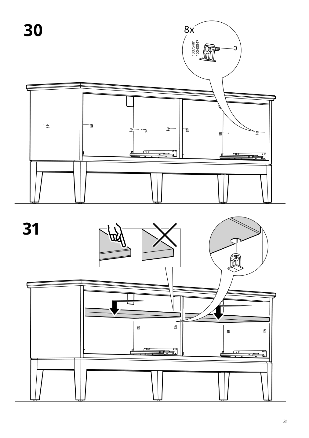 Assembly instructions for IKEA Idanaes tv unit dark brown stained | Page 31 - IKEA IDANÄS TV storage combination 394.373.31