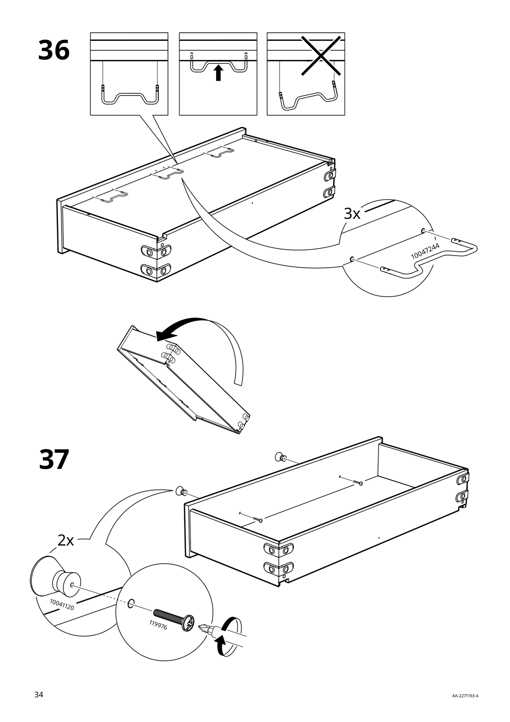 Assembly instructions for IKEA Idanaes tv unit dark brown stained | Page 34 - IKEA IDANÄS TV unit 504.878.57