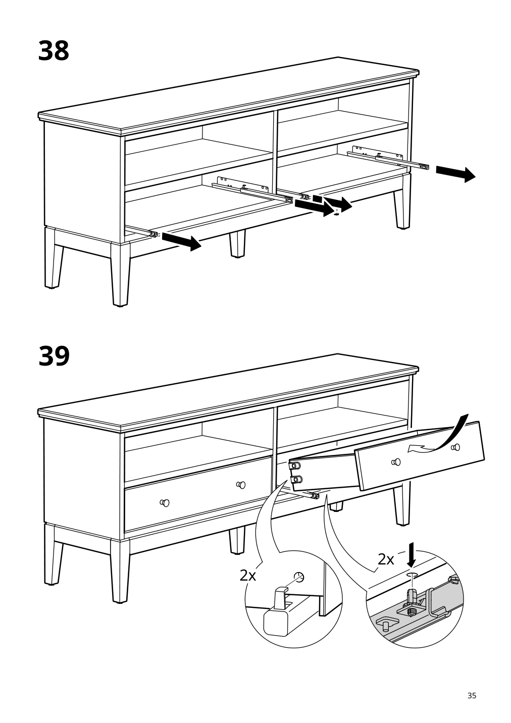 Assembly instructions for IKEA Idanaes tv unit white | Page 35 - IKEA IDANÄS TV storage combination 995.727.31