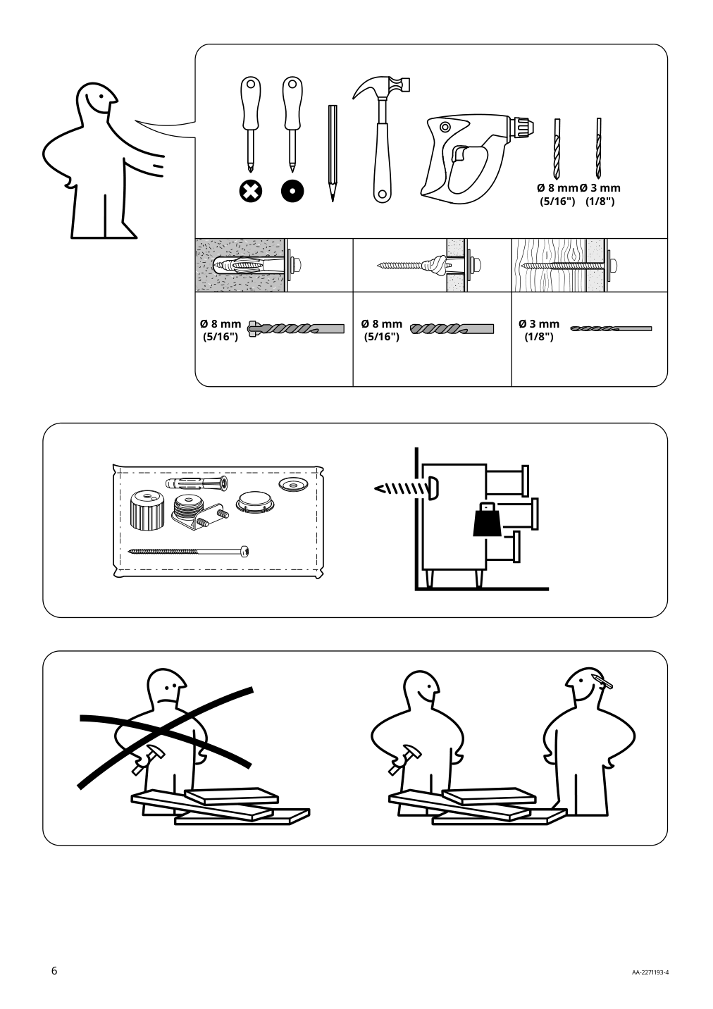 Assembly instructions for IKEA Idanaes tv unit white | Page 6 - IKEA IDANÄS TV storage combination 194.373.32