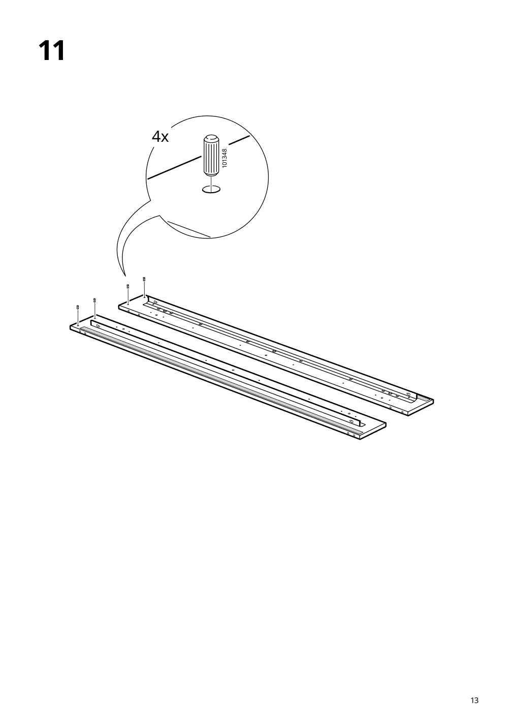 Assembly instructions for IKEA Idanaes upholstered bed frame gunnared dark gray | Page 13 - IKEA IDANÄS upholstered bed frame 204.589.41