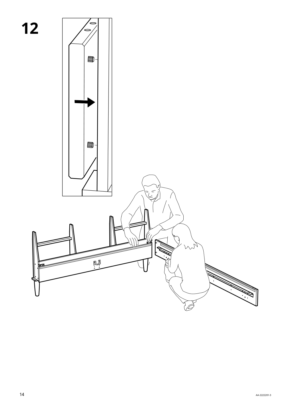 Assembly instructions for IKEA Idanaes upholstered bed frame gunnared pale pink | Page 14 - IKEA IDANÄS upholstered bed frame 604.589.44