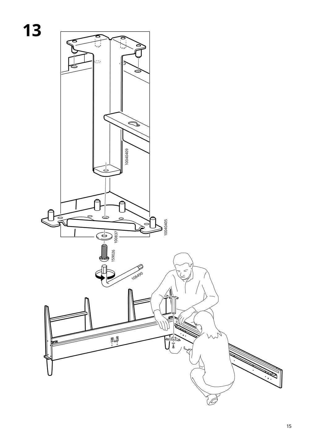 Assembly instructions for IKEA Idanaes upholstered bed frame gunnared dark gray | Page 15 - IKEA IDANÄS upholstered bed frame 204.589.41