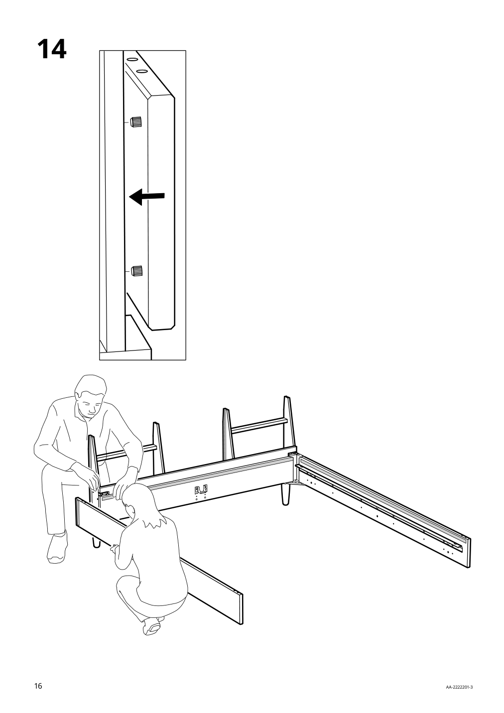 Assembly instructions for IKEA Idanaes upholstered bed frame gunnared dark gray | Page 16 - IKEA IDANÄS upholstered bed frame 904.589.47