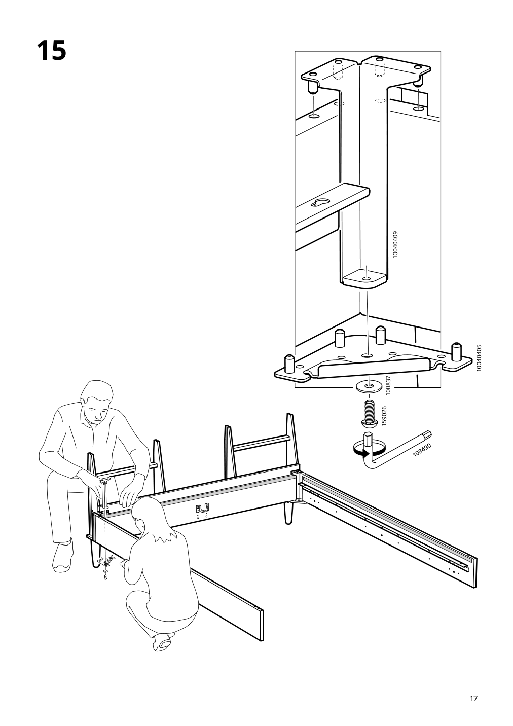 Assembly instructions for IKEA Idanaes upholstered bed frame gunnared pale pink | Page 17 - IKEA IDANÄS upholstered bed frame 604.589.44