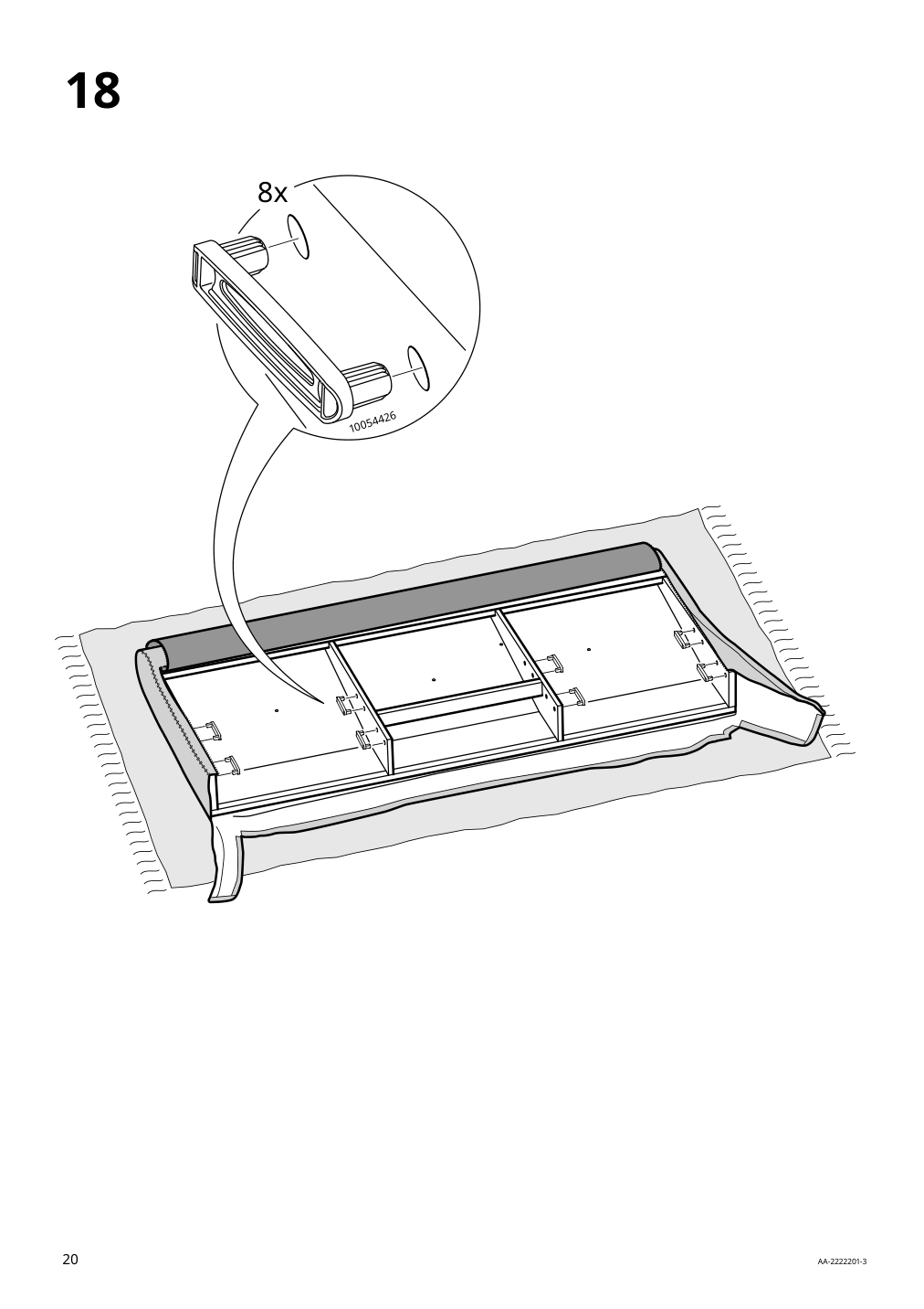 Assembly instructions for IKEA Idanaes upholstered bed frame gunnared pale pink | Page 20 - IKEA IDANÄS upholstered bed frame 604.589.44