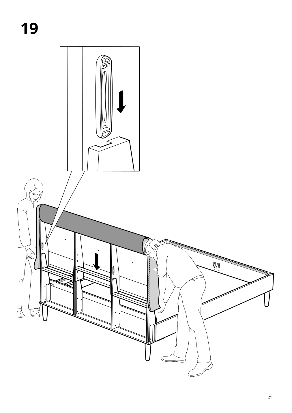 Assembly instructions for IKEA Idanaes upholstered bed frame gunnared pale pink | Page 21 - IKEA IDANÄS upholstered bed frame 604.589.44