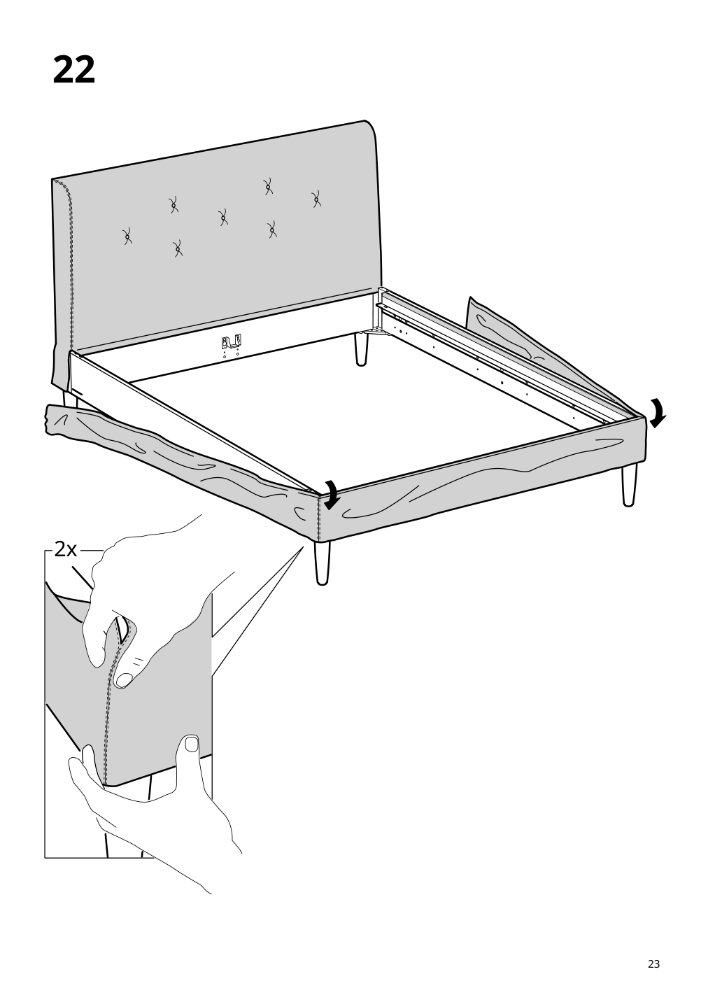 Assembly instructions for IKEA Idanaes upholstered bed frame gunnared pale pink | Page 23 - IKEA IDANÄS upholstered bed frame 604.589.44