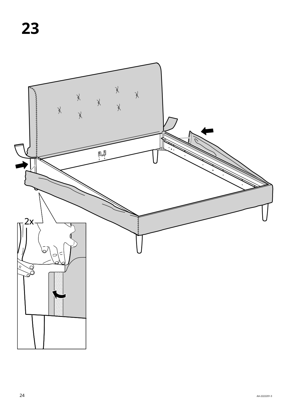 Assembly instructions for IKEA Idanaes upholstered bed frame gunnared dark gray | Page 24 - IKEA IDANÄS upholstered bed frame 904.589.47