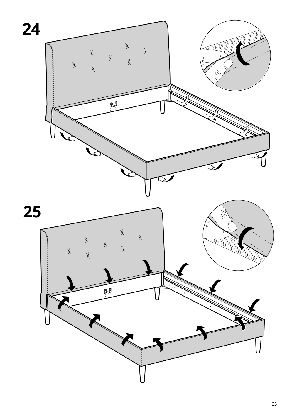 Assembly instructions for IKEA Idanaes upholstered bed frame gunnared pale pink | Page 25 - IKEA IDANÄS upholstered bed frame 604.589.44