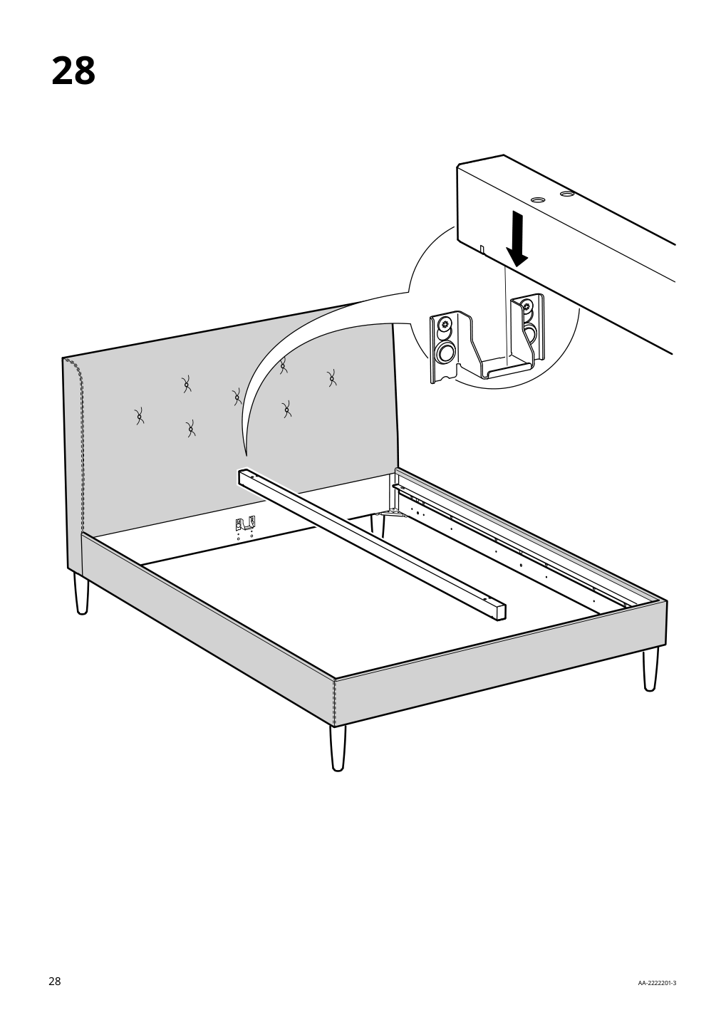 Assembly instructions for IKEA Idanaes upholstered bed frame gunnared dark gray | Page 28 - IKEA IDANÄS upholstered bed frame 904.589.47