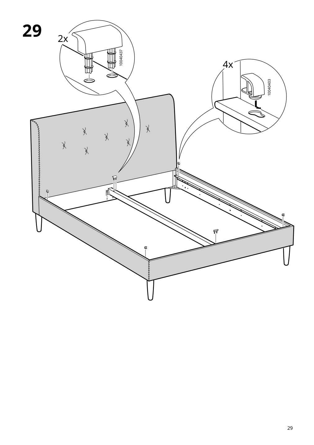 Assembly instructions for IKEA Idanaes upholstered bed frame gunnared dark gray | Page 29 - IKEA IDANÄS upholstered bed frame 904.589.47