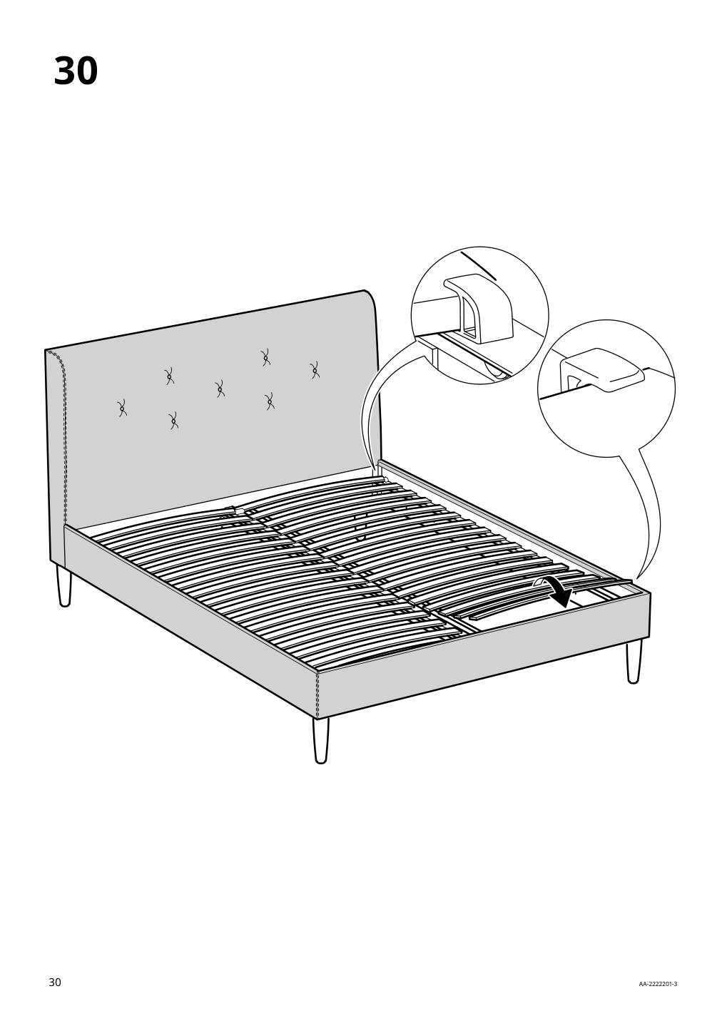 Assembly instructions for IKEA Idanaes upholstered bed frame gunnared dark gray | Page 30 - IKEA IDANÄS upholstered bed frame 204.589.41