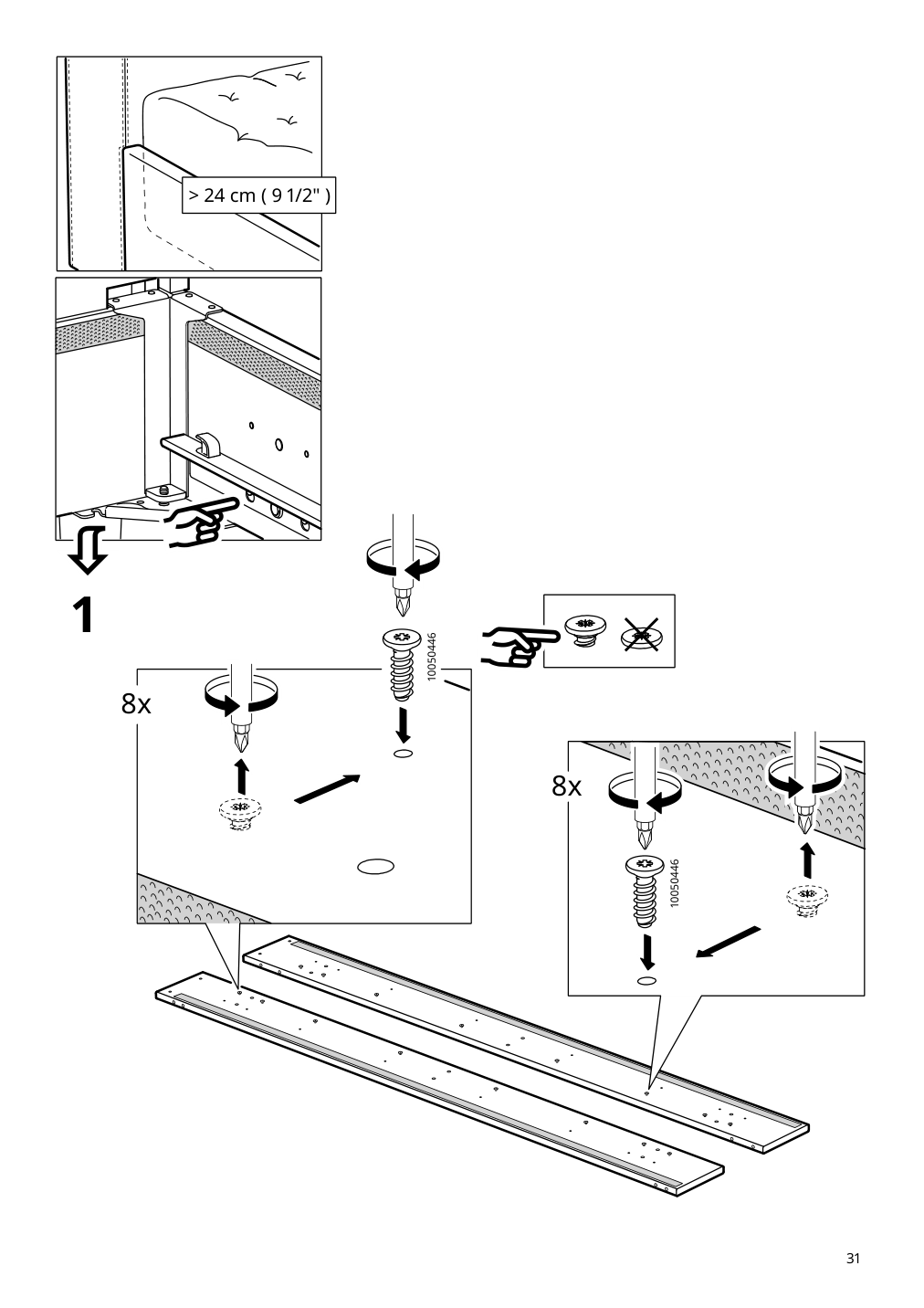 Assembly instructions for IKEA Idanaes upholstered bed frame gunnared dark gray | Page 31 - IKEA IDANÄS upholstered bed frame 904.589.47