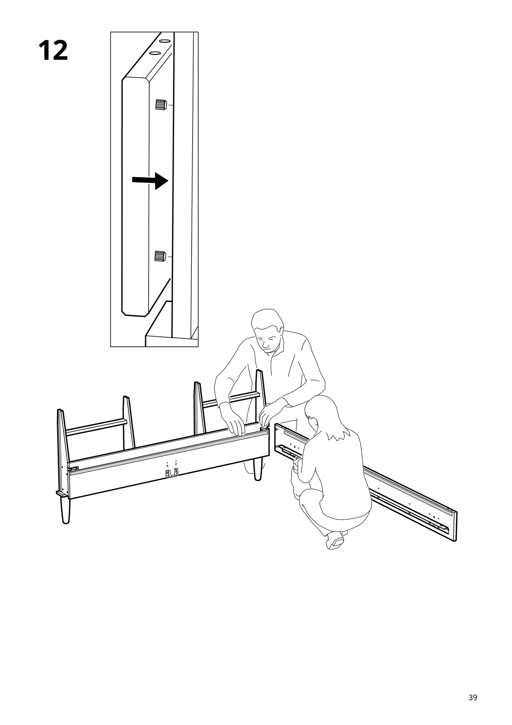 Assembly instructions for IKEA Idanaes upholstered bed frame gunnared dark gray | Page 39 - IKEA IDANÄS upholstered bed frame 904.589.47