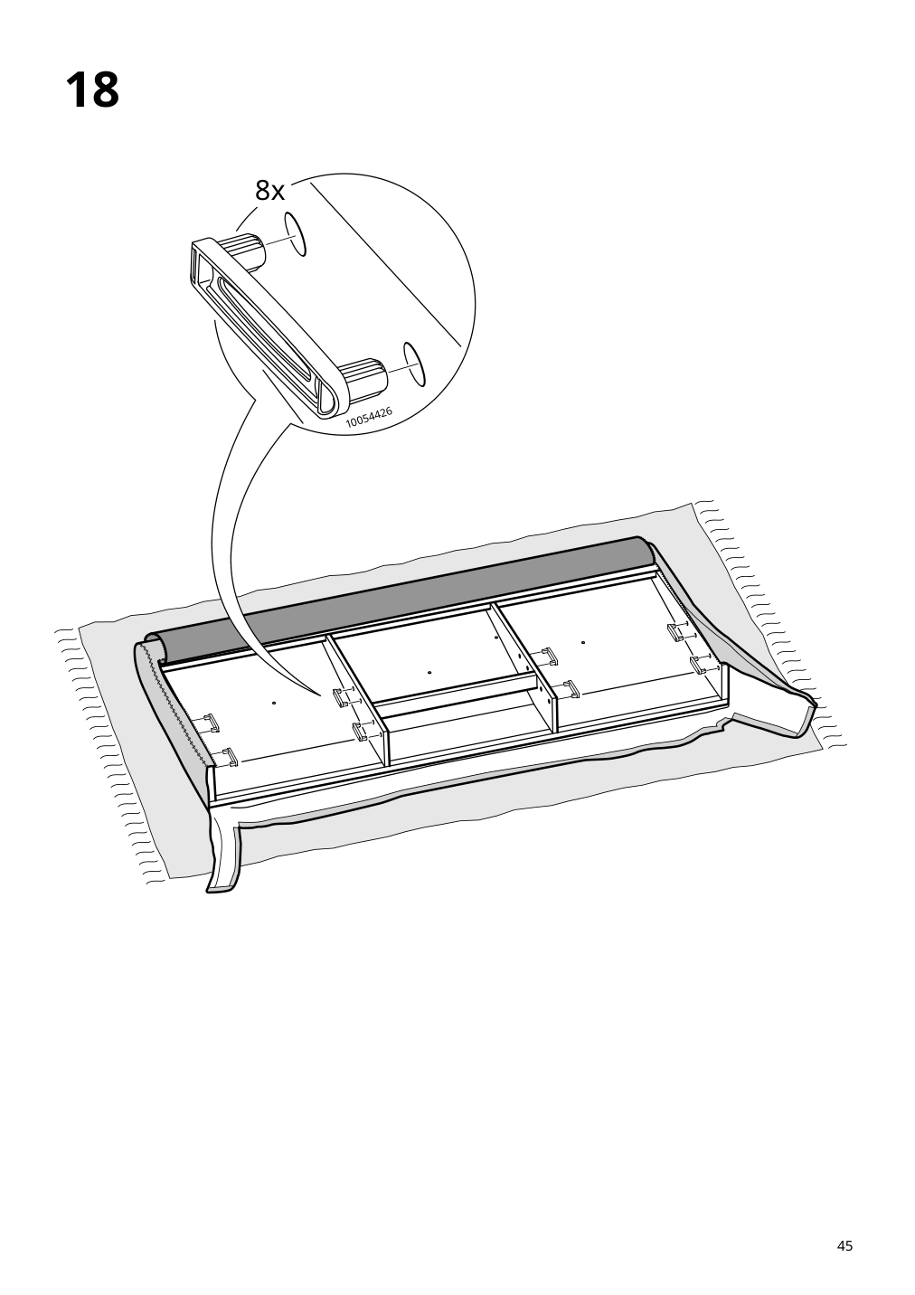 Assembly instructions for IKEA Idanaes upholstered bed frame gunnared dark gray | Page 45 - IKEA IDANÄS upholstered bed frame 204.589.41