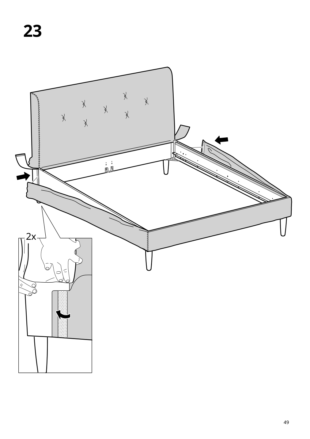 Assembly instructions for IKEA Idanaes upholstered bed frame gunnared pale pink | Page 49 - IKEA IDANÄS upholstered bed frame 604.589.44