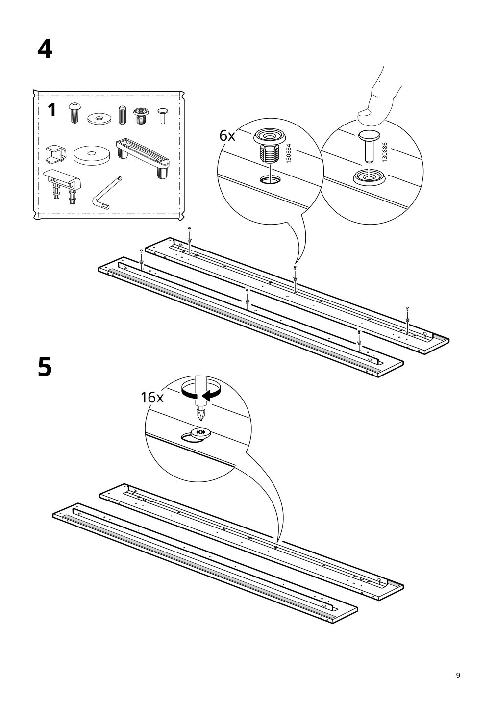 Assembly instructions for IKEA Idanaes upholstered bed frame gunnared dark gray | Page 9 - IKEA IDANÄS upholstered bed frame 904.589.47