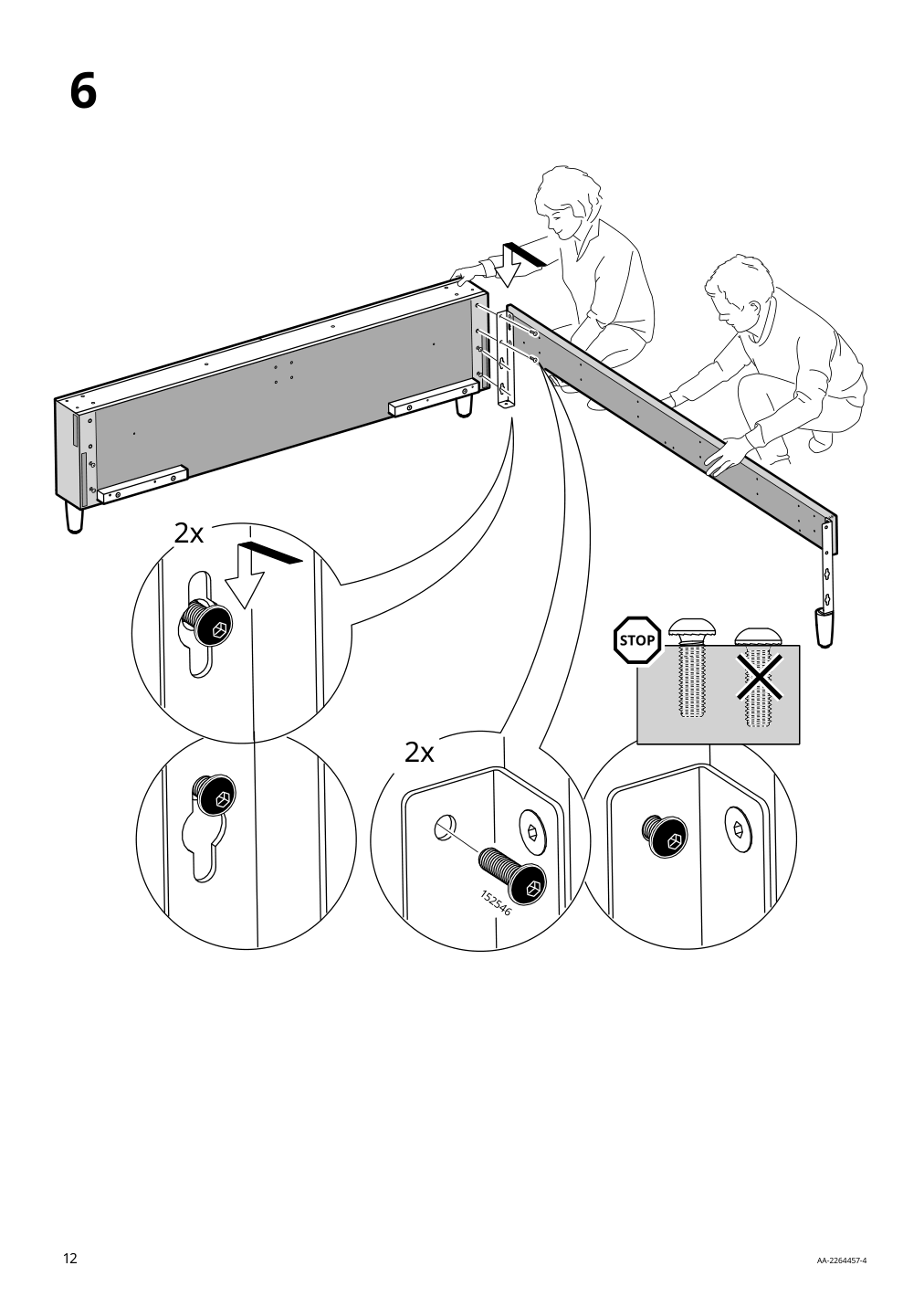 Assembly instructions for IKEA Idanaes upholstered storage bed gunnared dark gray | Page 12 - IKEA IDANÄS upholstered storage bed 704.471.82