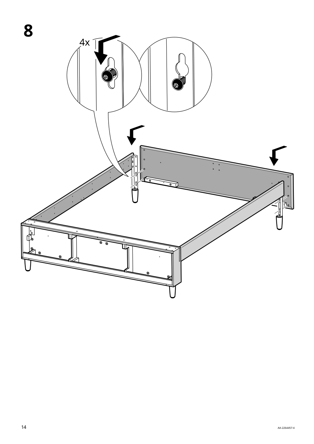 Assembly instructions for IKEA Idanaes upholstered storage bed gunnared dark gray | Page 14 - IKEA IDANÄS upholstered storage bed 704.471.82