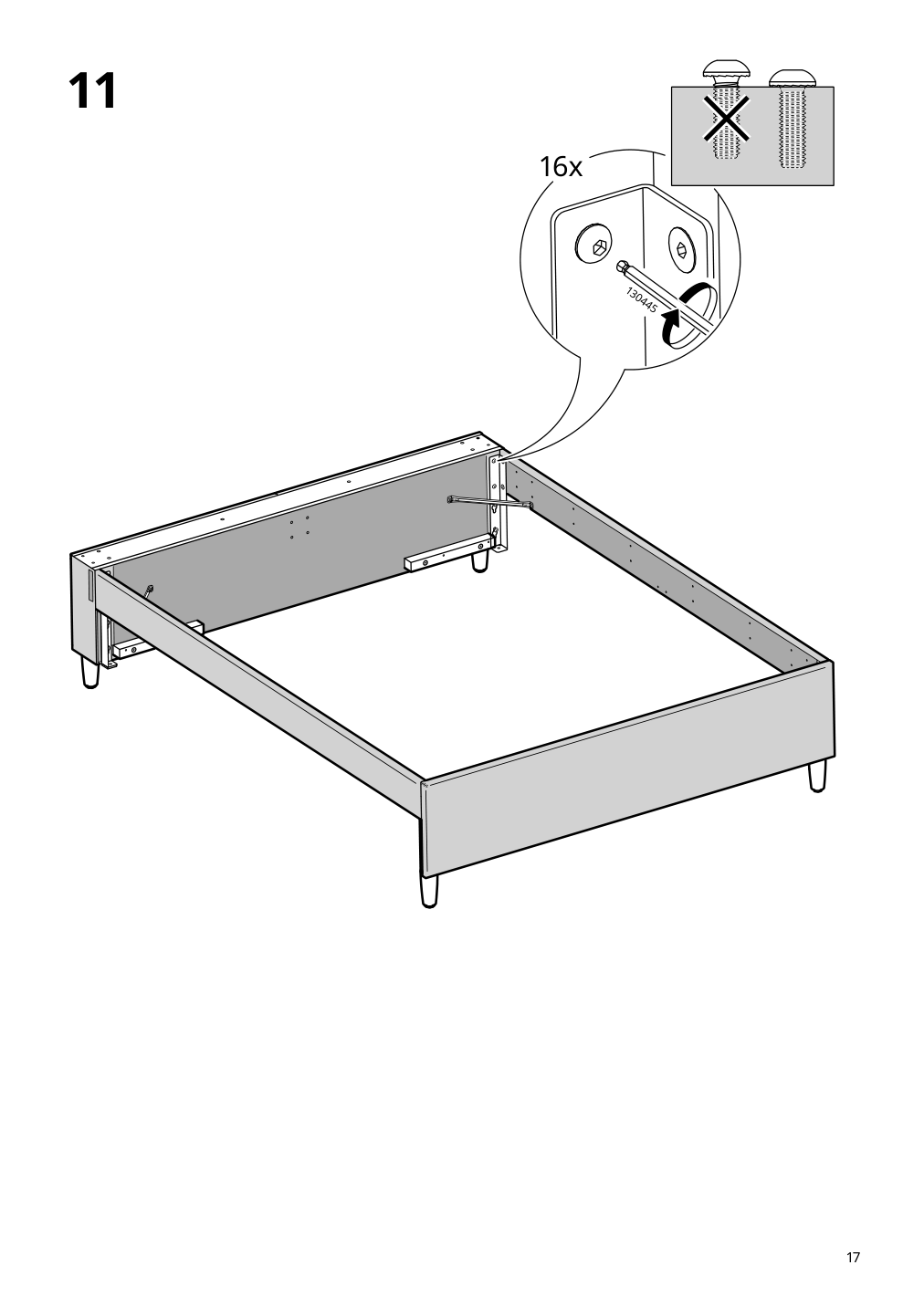 Assembly instructions for IKEA Idanaes upholstered storage bed gunnared dark gray | Page 17 - IKEA IDANÄS upholstered storage bed 704.471.82