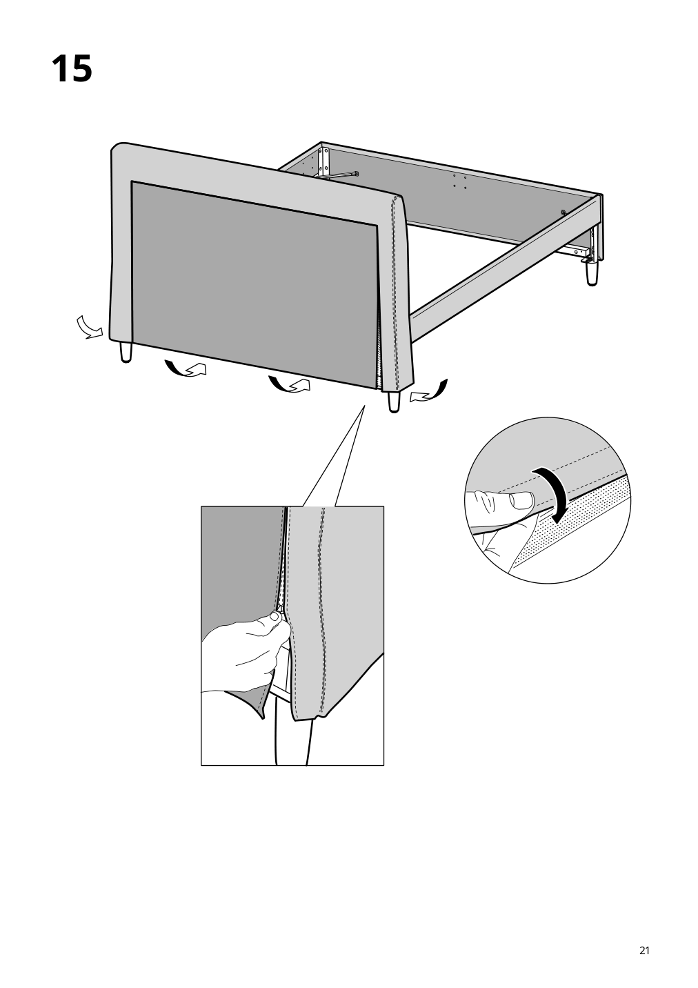 Assembly instructions for IKEA Idanaes upholstered storage bed gunnared dark gray | Page 21 - IKEA IDANÄS upholstered storage bed 704.471.82