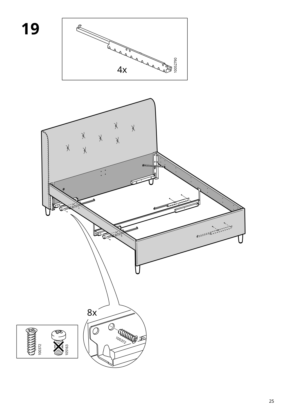 Assembly instructions for IKEA Idanaes upholstered storage bed gunnared dark gray | Page 25 - IKEA IDANÄS upholstered storage bed 704.471.82