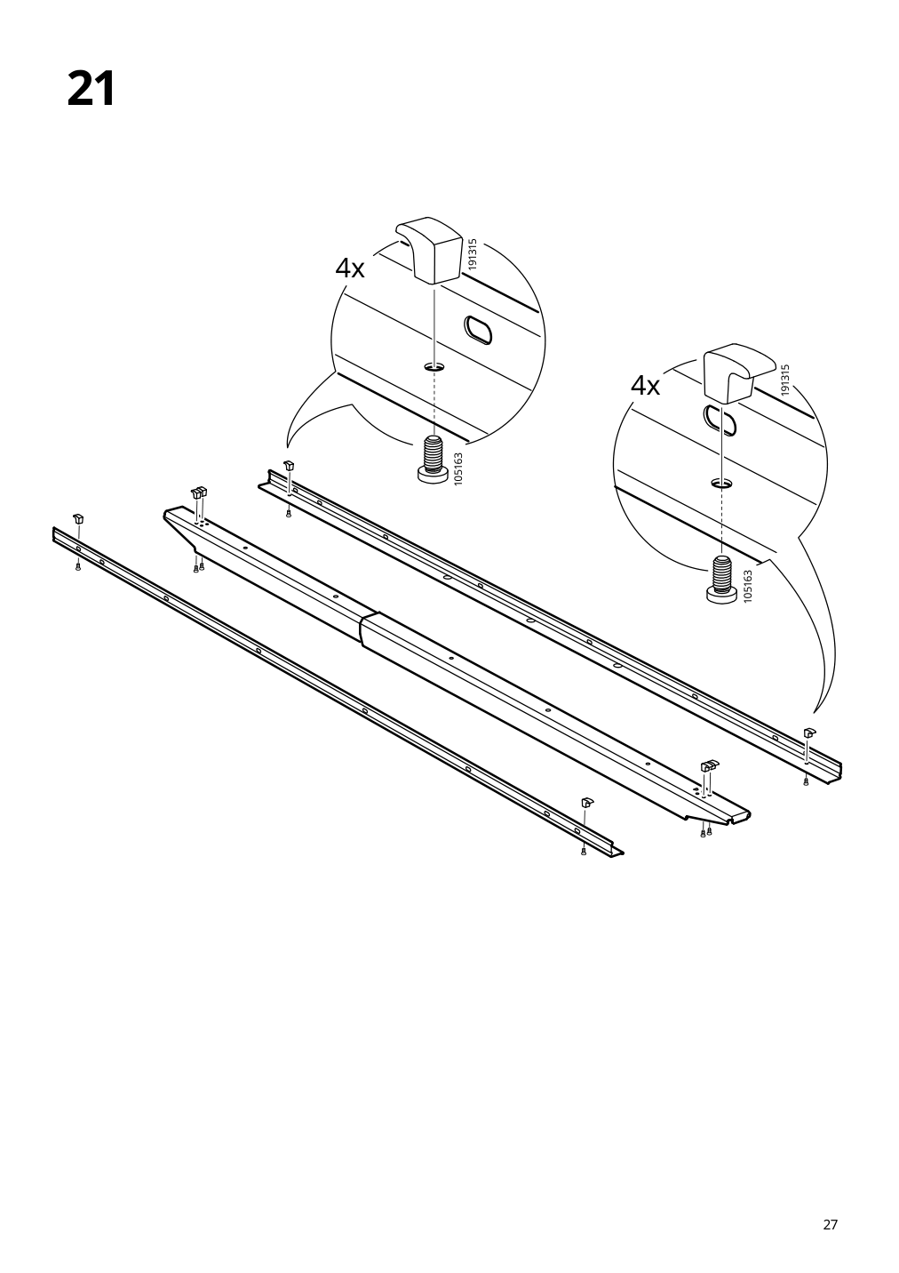 Assembly instructions for IKEA Idanaes upholstered storage bed gunnared dark gray | Page 27 - IKEA IDANÄS upholstered storage bed 704.471.82